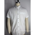 100% de camisa casual de mangas curtas de linho